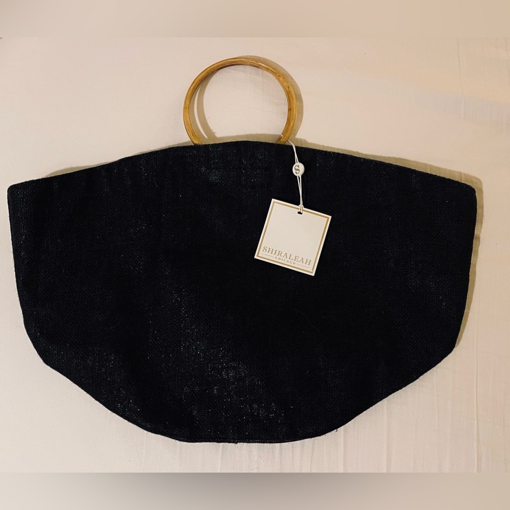 Shiraleah NANA Tote Black w/ Wooden handles. FREE SHIPPING
